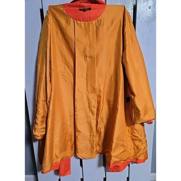 Twiggy London VTG Chic Rain Coat XL Bold Orange Retro Mod 60's Style Trench - Picture 9 of 15